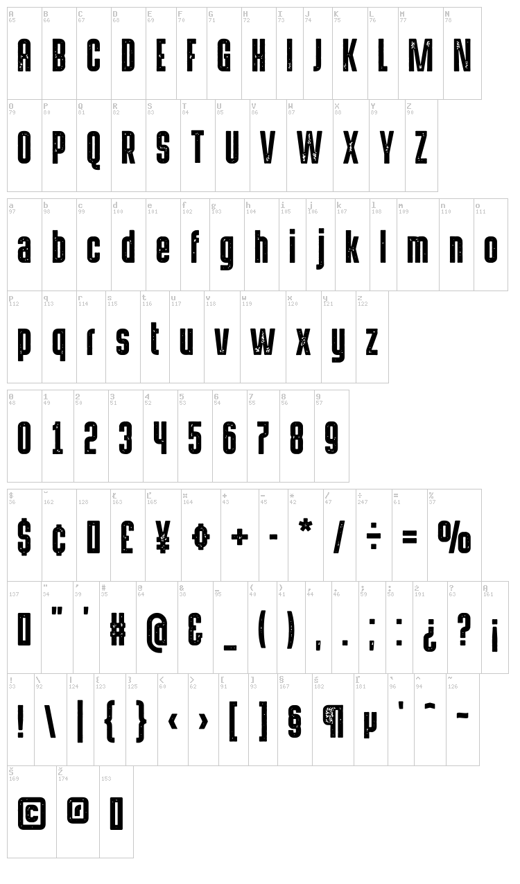 HermanoAlto font map